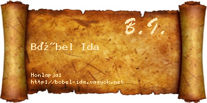 Böbel Ida névjegykártya